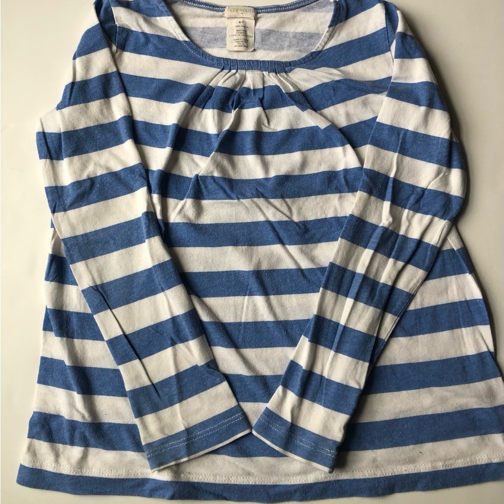Crewcuts Blue and White Long Sleeve Tee